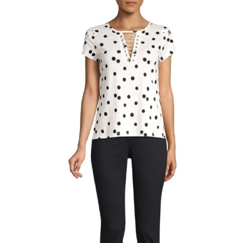 NWOT Generation Love Hugo Polka-Dot Lace-Up Black/White XS